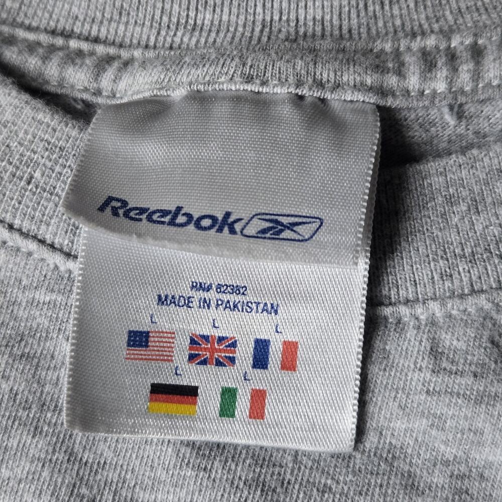VINTAGE Reebok Shirt Womens Large Gray Running Run This Town Graphic Long Sleeve - Picture 4 of 8